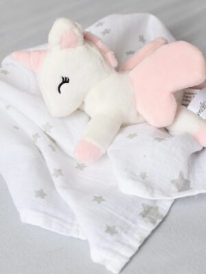 Ecru jednorożec z muślinową pieluszką- Melootka