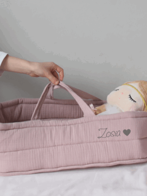 Muślinowe nosidełko dla lalek- brudny róż