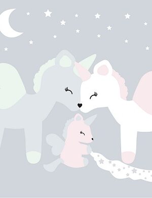 Pakiet 3 szt. Plakatów A4 - Jednorożec Melootka- Rodzina jednorożców