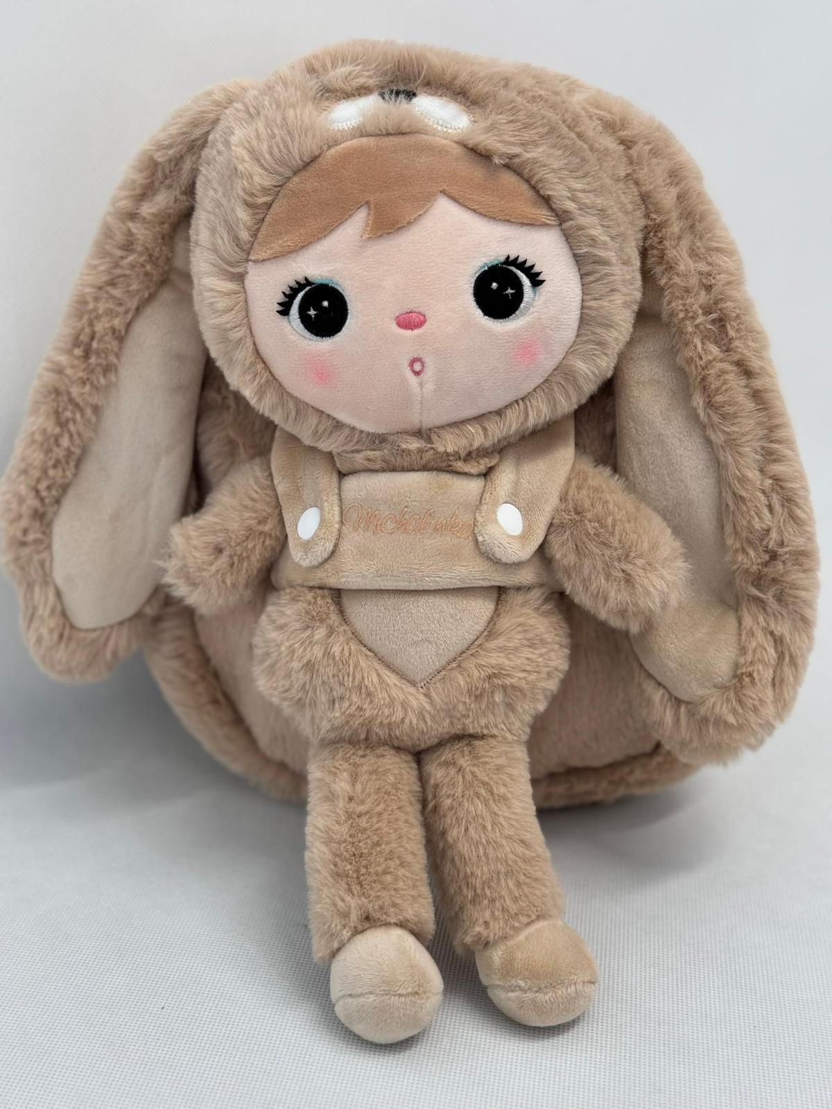 Plecak Królik Karmelowo beżowy z wyjmowanym pluszakiem Metoo - obrazek 6