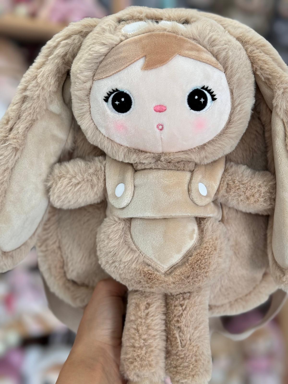 Plecak Królik Karmelowo beżowy z wyjmowanym pluszakiem Metoo - obrazek 7