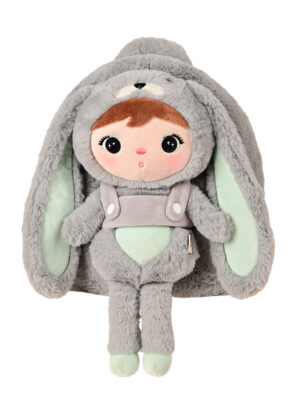 Plecak Królik Szaro-Miętowy z wyjmowanym pluszakiem Metoo