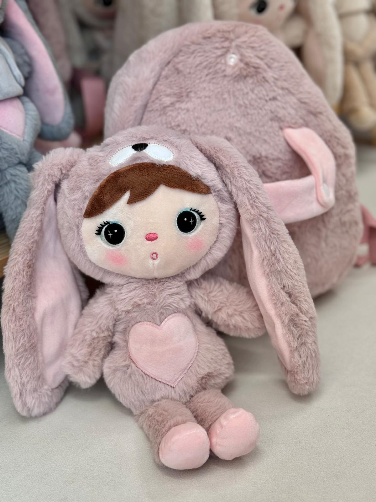 Plecak Metoo Różowy Królik z wyjmowanym pluszakiem - obrazek 6