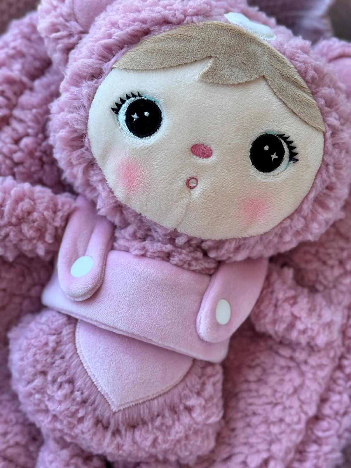 Plecak Metoo z wyjmowanym pluszakiem - Różowy Miś - obrazek 4