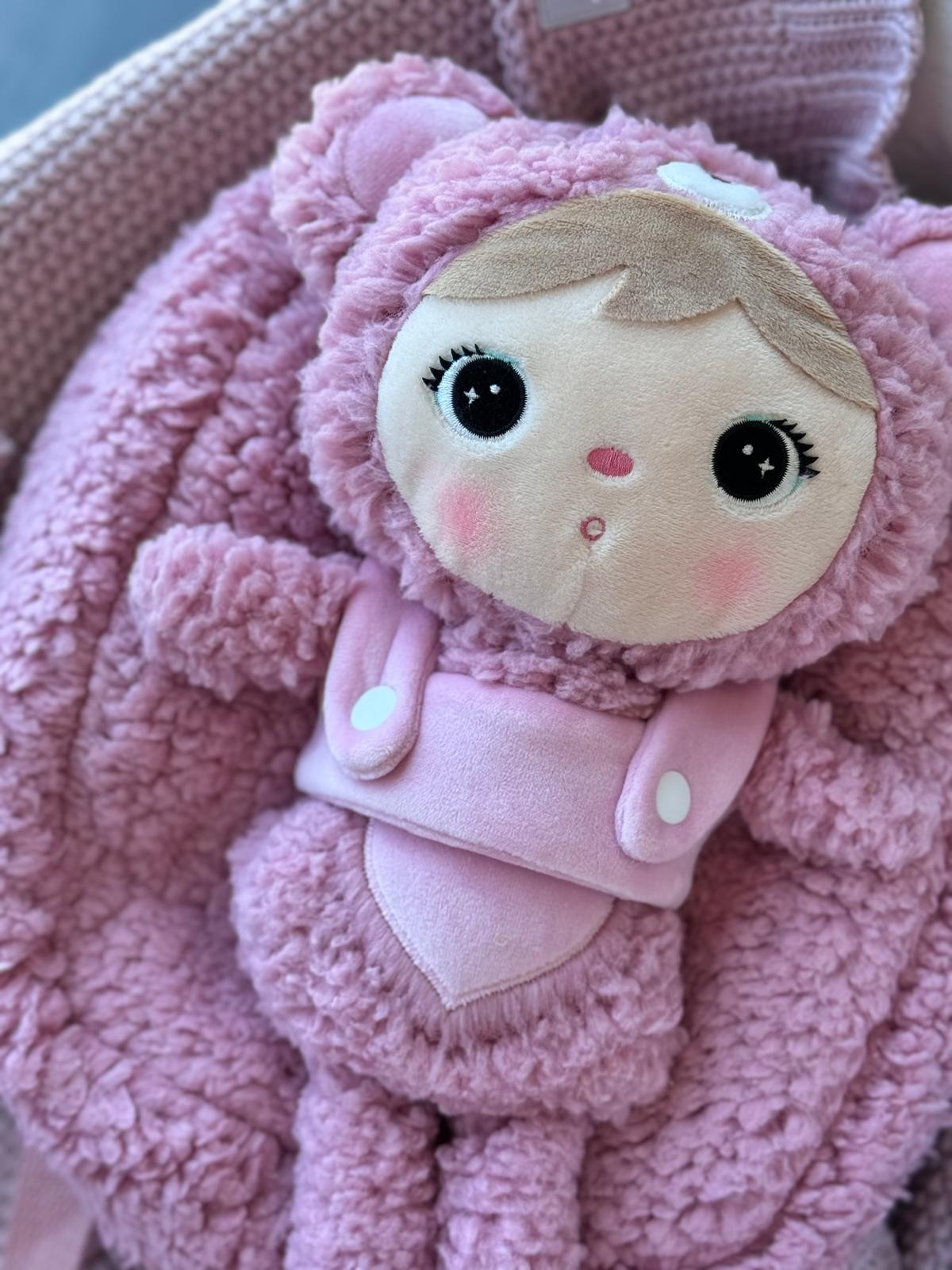 Plecak Metoo z wyjmowanym pluszakiem - Różowy Miś - obrazek 5