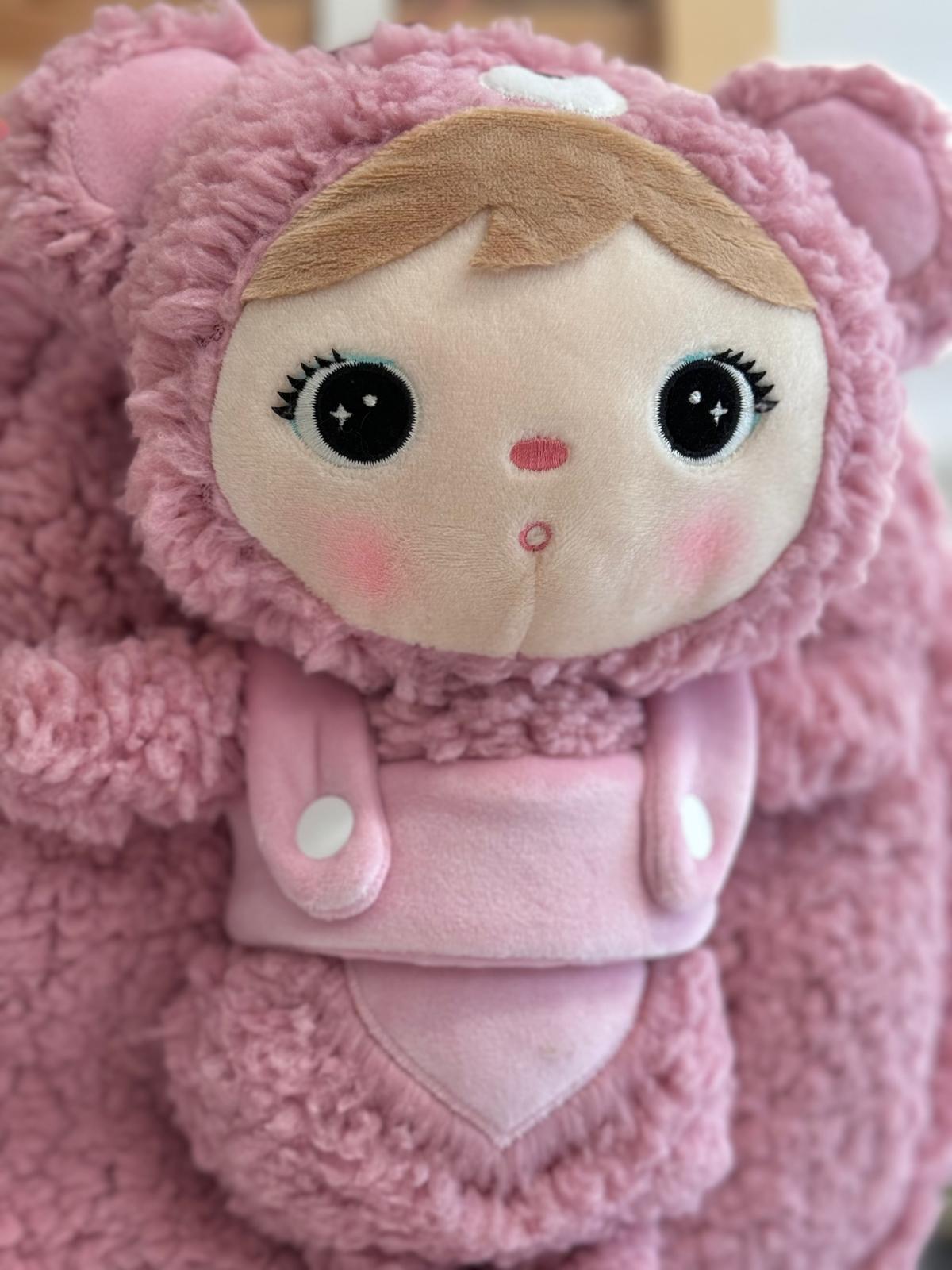 Plecak Metoo z wyjmowanym pluszakiem - Różowy Miś - obrazek 6