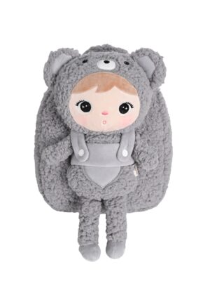 Plecak Metoo z wyjmowanym pluszakiem - Szary Miś