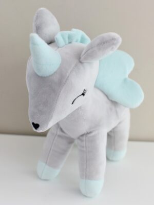 Pluszowy Jednorożec rozmiar L- Szaro/miętowy