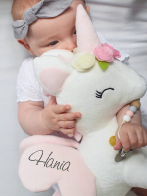 Pluszowy Jednorożec z wianuszkiem rozmiar L- Biały