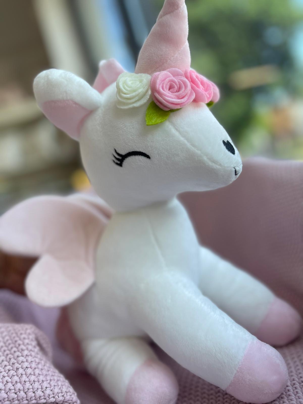 Pluszowy Jednorożec z wianuszkiem rozmiar L- Biały - obrazek 12