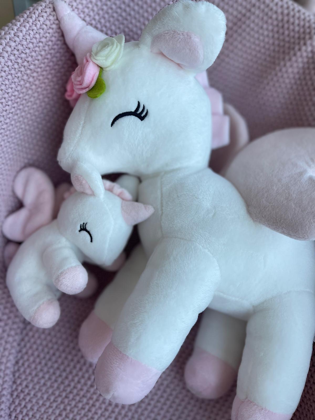 Pluszowy Jednorożec z wianuszkiem rozmiar L- Biały - obrazek 6