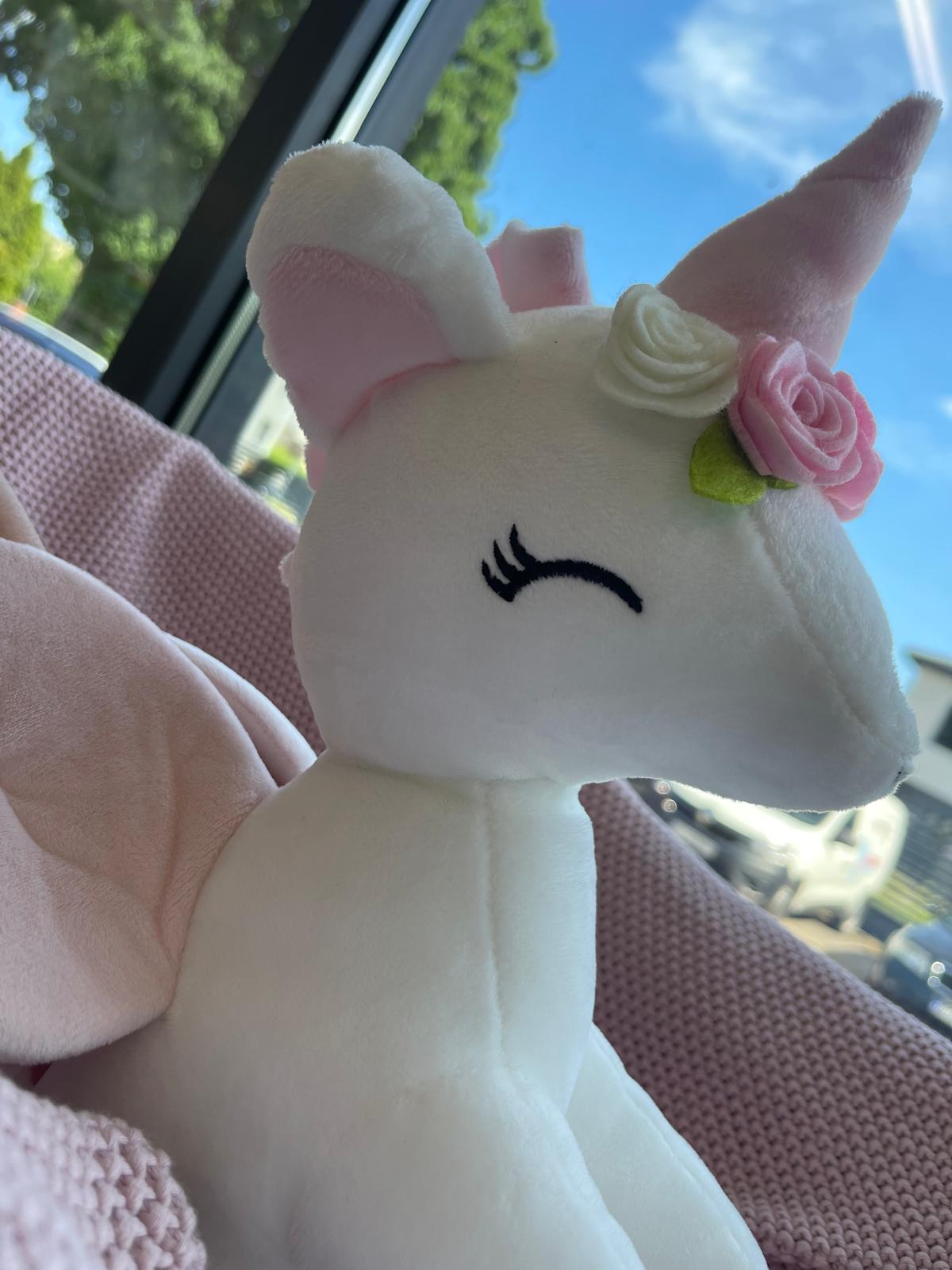 Pluszowy Jednorożec z wianuszkiem rozmiar L- Biały - obrazek 8