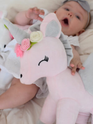 Pluszowy Jednorożec z wianuszkiem rozmiar L- Różowy