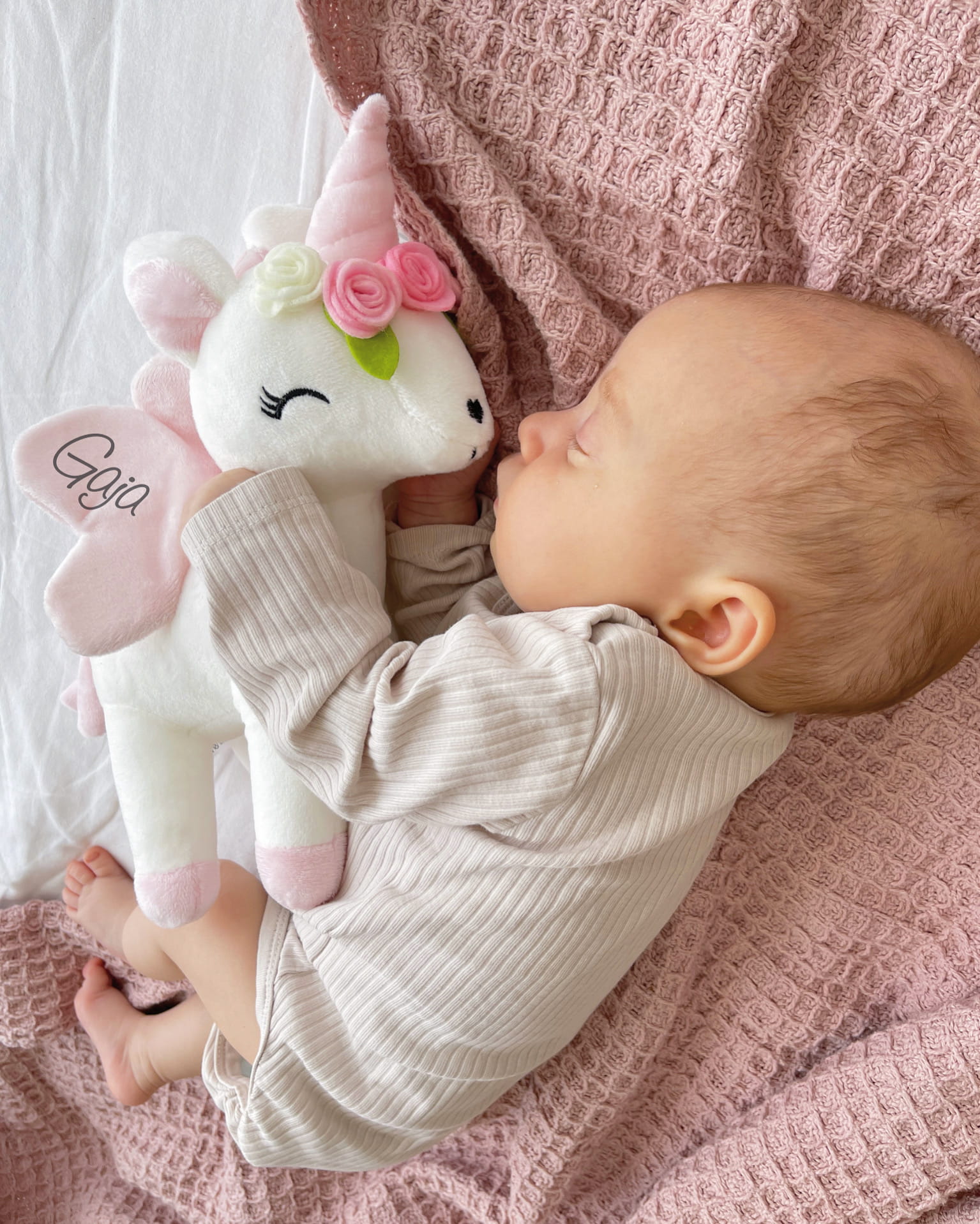 Pluszowy Jednorożec z wianuszkiem rozmiar M- Biały - obrazek 6