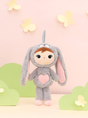 Szaro/Różowy Królik 30cm Metoo  PAK 10 SZT