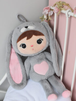 Szaro/Różowy Królik 50cm Metoo