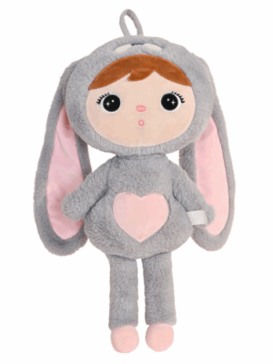 Szaro/różowy Królik 70cm Metoo